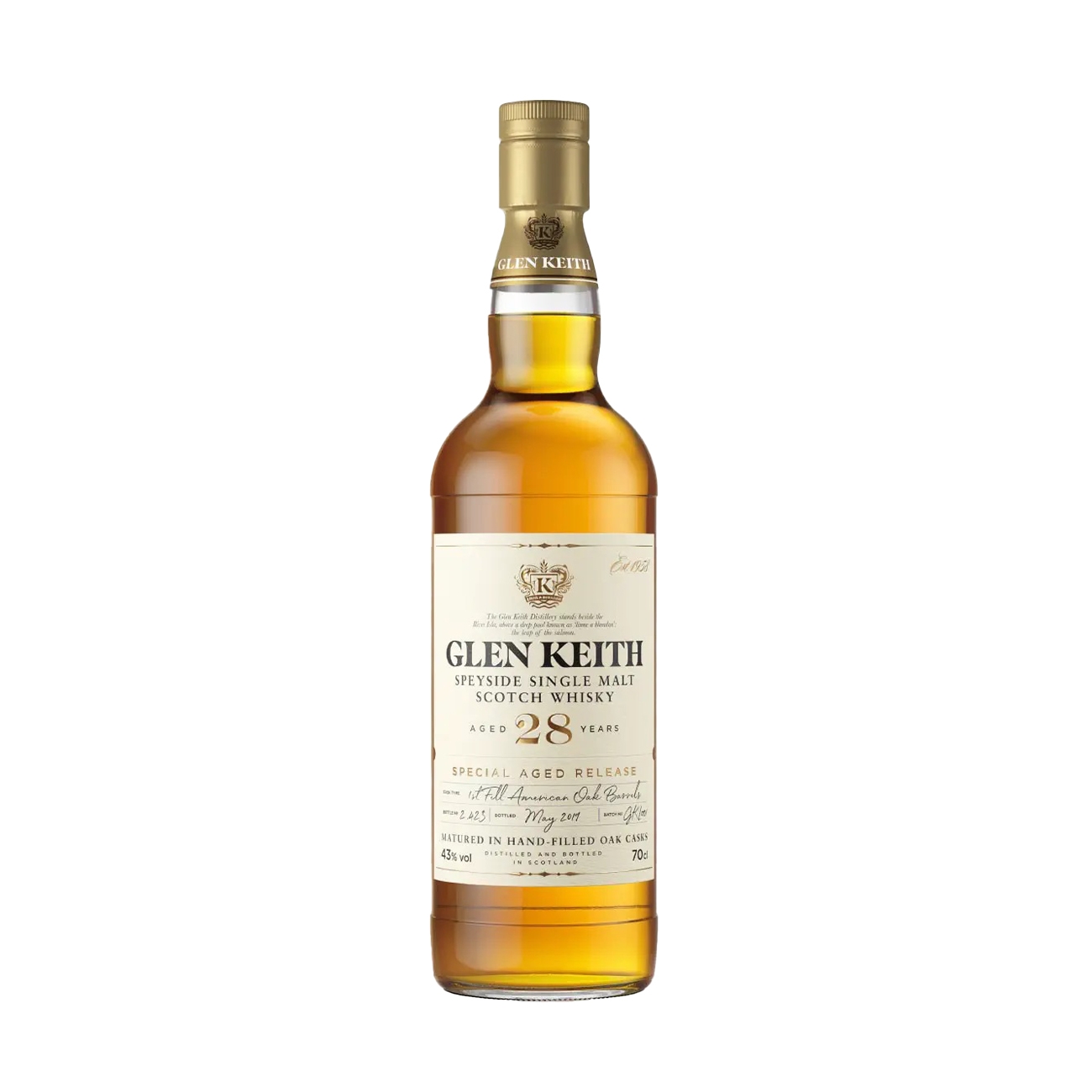 Glen Keith SINGLE MALT 28 Years Old Speyside Scotch Whisky  700 ml