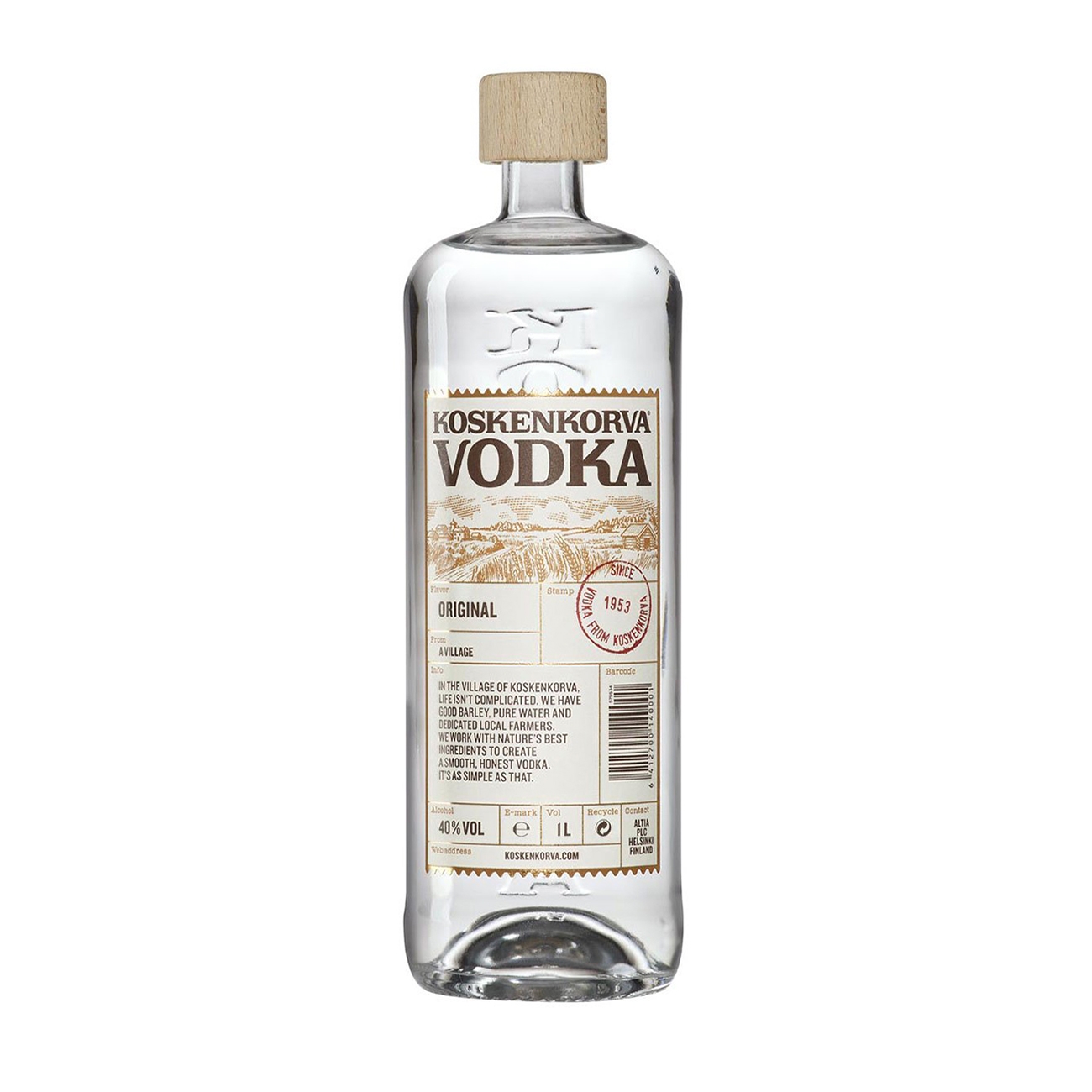 Koskenkorva NON FLAVOURED Classic Vodka 1000 ml