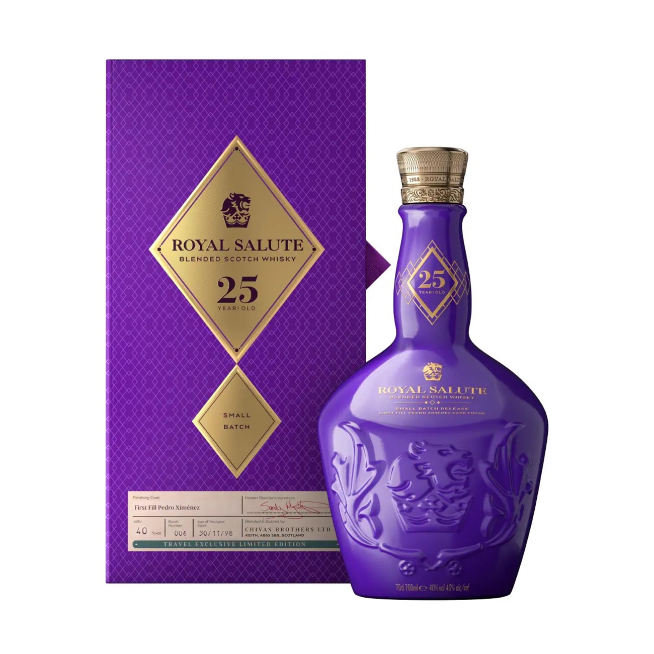 Royal Salute BLENDED SCOTCH 25 Years Old Small Batch Collection 700 ml